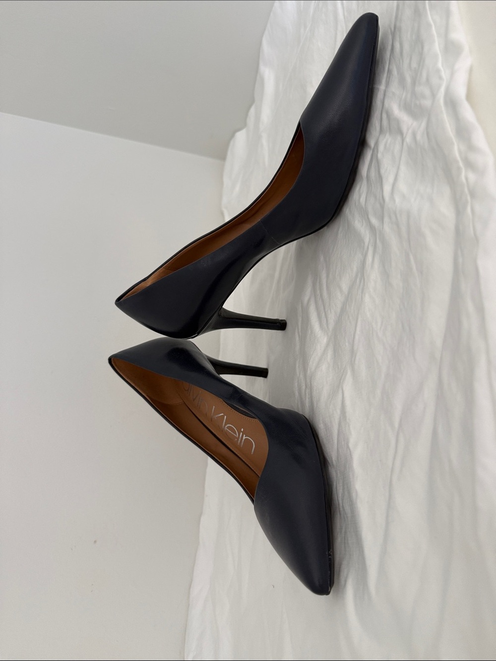 Calvin Klein Navy Pointed Toe Stiletto Pumps